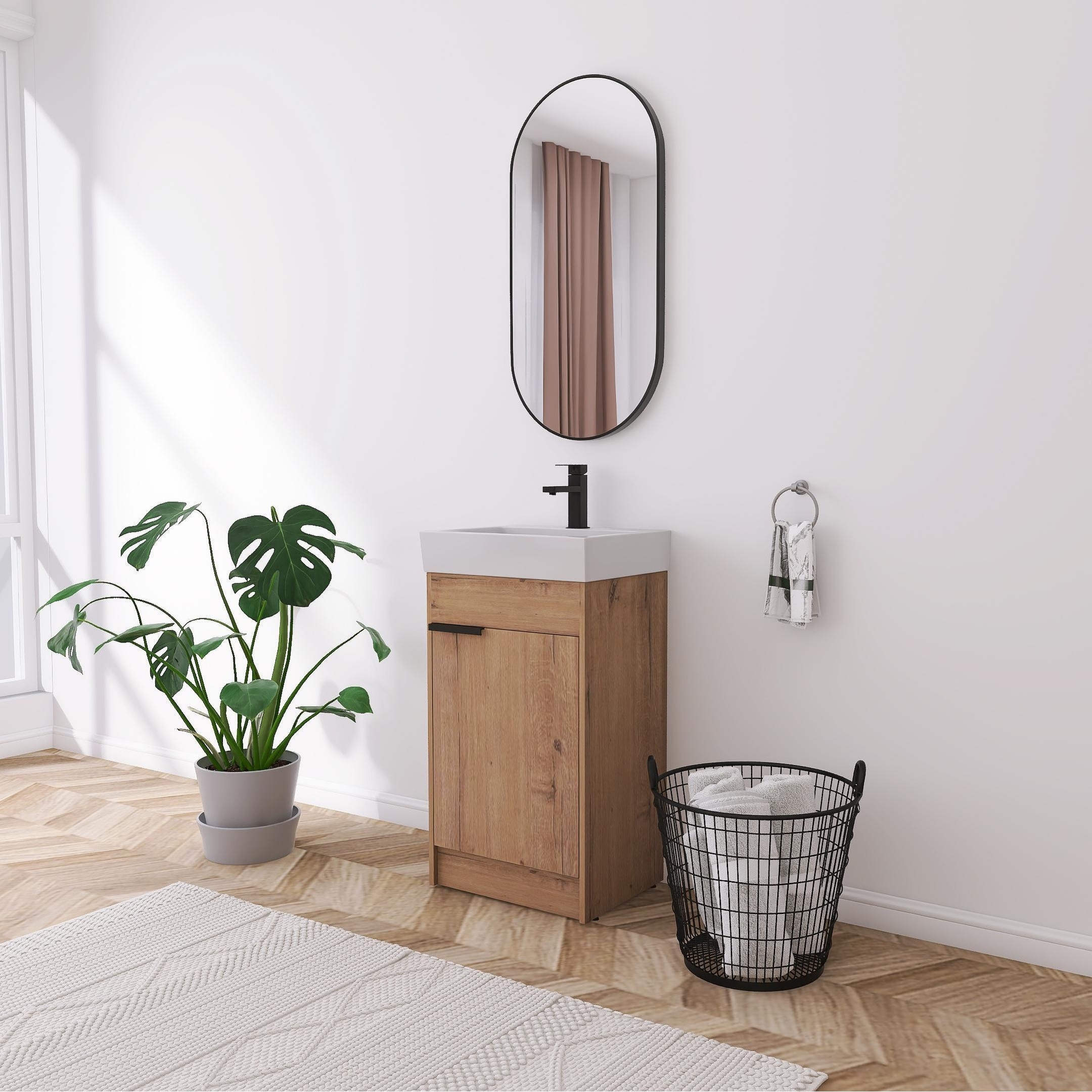 BNK 18 inch Freestanding Bathroom Vanity with Single Sink eBay