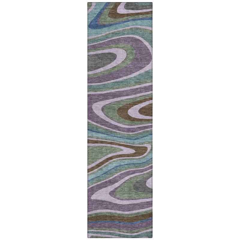 Machine Washable Indoor/ Outdoor Abstract Busey Chantille Rug