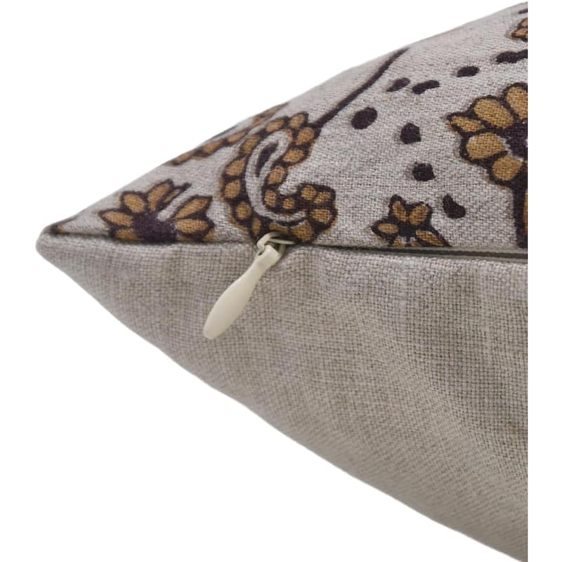 Fabdivine Linen Bohemian Block print pillow Cover