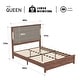 preview thumbnail 8 of 8, Queen Size Platform Bed Frame with Upholstered Headboard Featuring USB and Type-C Charging Ports