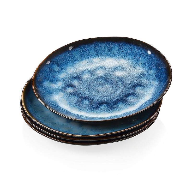 vancasso Starry 4-Piece Stoneware Dessert Plate - Blue