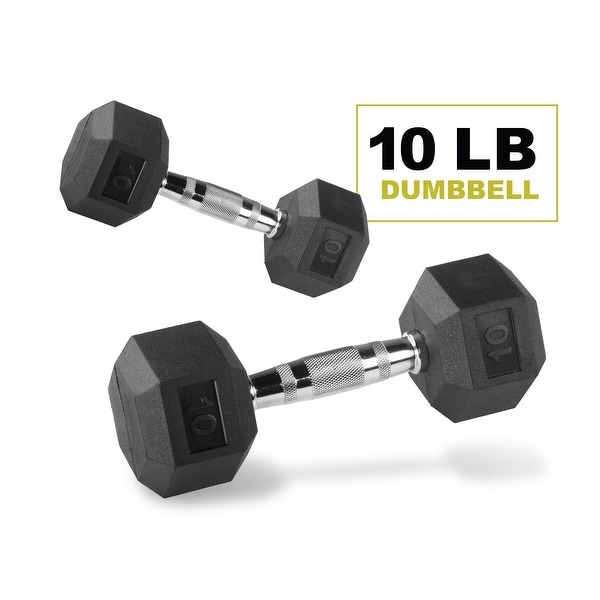 10 lb best sale rubber hex dumbbell