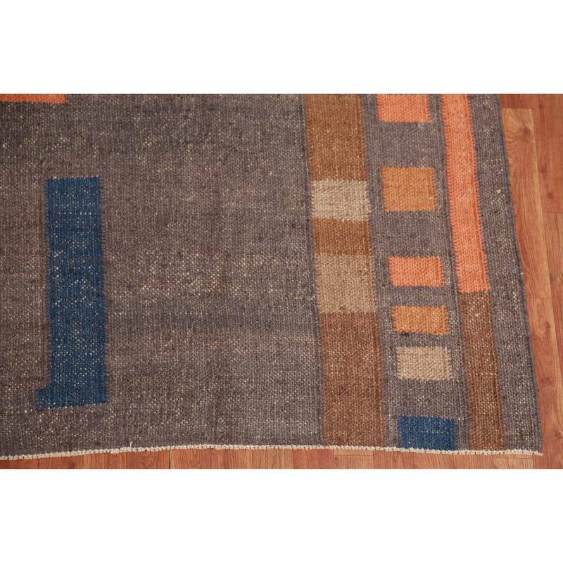 Hand Woven Oriental 100% Jute Carpet Southwestern Modern Greys & Charcoal Kilim Area Rug - 10' 0'' X 8' 7''
