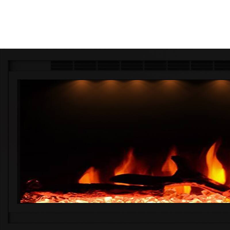 76" 1500W Modern Inserted Wall Mounted Linear Smart Electric Fireplace Heater with APP Control and Remote