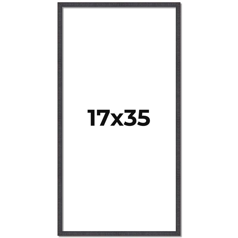 17x35 Frame Brown Solid Wood Picture Frame - Complete Modern Photo