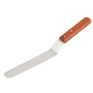Cake Spatula Wood Handle Bending Cream Butter Smooth Flat Scraper Cutter 8"