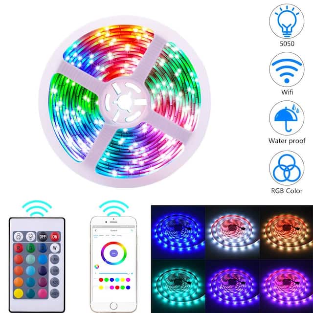 RGB 5050 Waterproof LED Strip Light with Remote - Wifi Remote Control