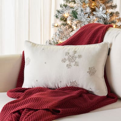 Safavieh 12"x20" Falling Snow Pillow