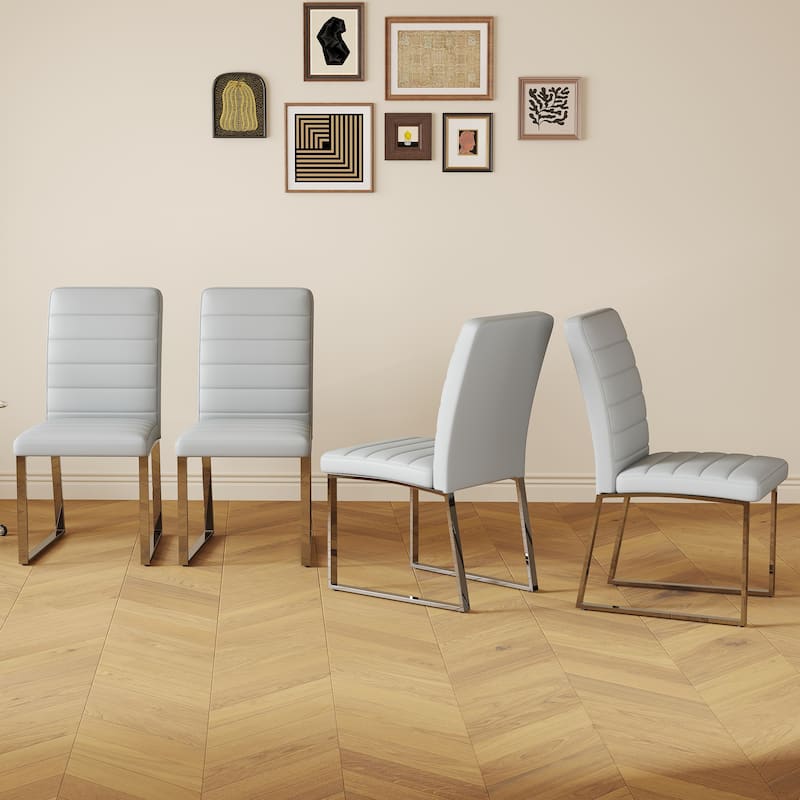 4-Pack - Heavy-Duty Chairs Set: 2.1" Thick Cushion, Iron Frame, Perfect For Home Or Office, Classic Colors