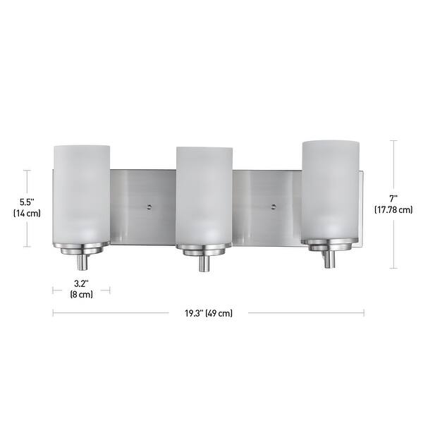 Carla 5-Piece Brushed Nickel Bathroom Hardware Set with 3 Light Vanity ...