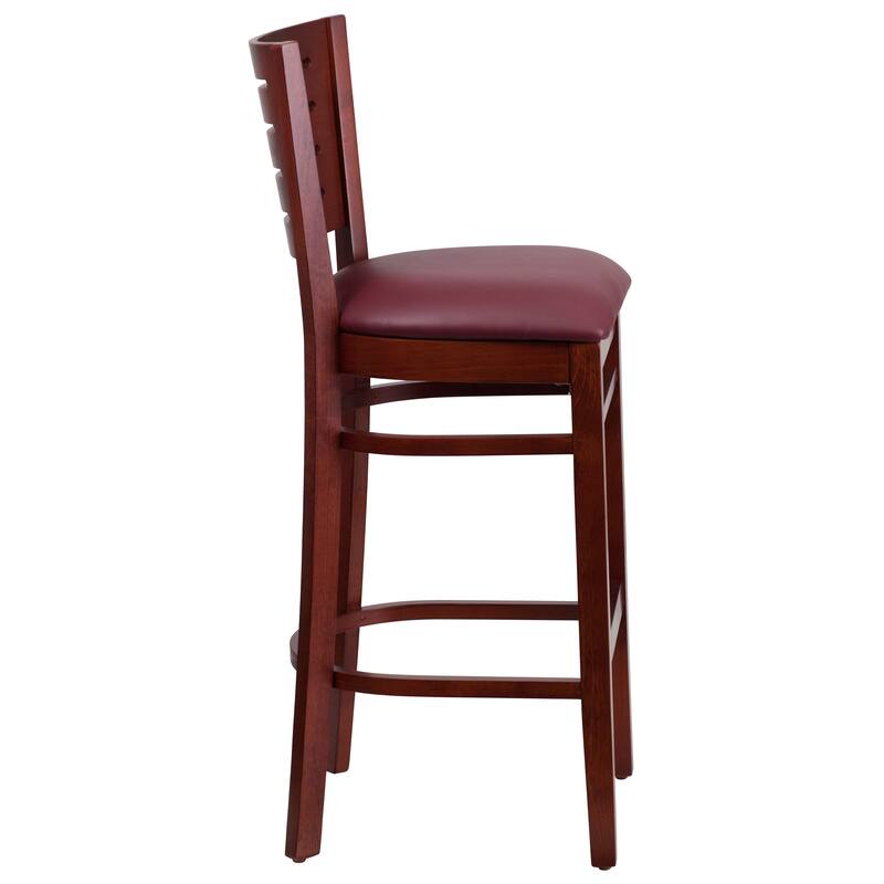 2 Pk. Darby Series Slat Back Wooden Restaurant Barstool - 16.75"W x 18"D x 43.5"H - 16.75"W x 18"D x 43.5"H