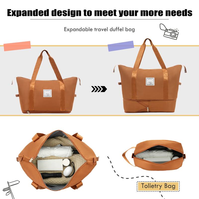 3 Piece ABS Softside Expandable Upright Spinner Luggage with TSA Lock and Duffel Bag