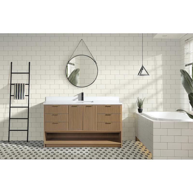 Ari Bath San Diego 60" Freestanding Bathroom Vanity Oak