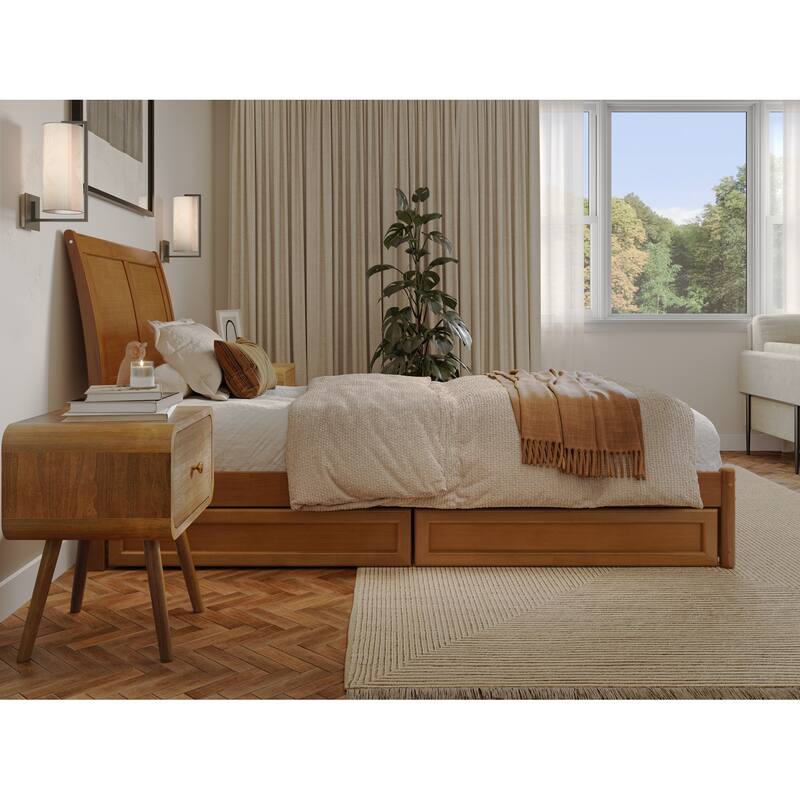 Andorra Platform Bed with Panel Footboard and Storage Drawers