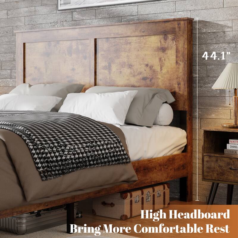 Twin Size Wood Platform Bed Frame - Under Bed Storage, No Box Spring Needed, Noise Free & Easy Assembly