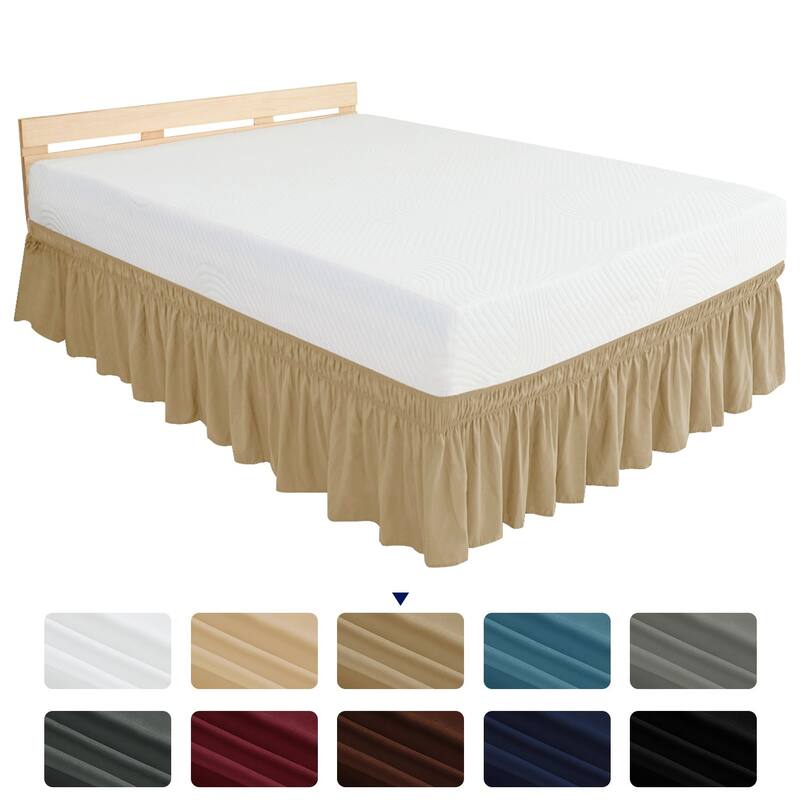 Subrtex Easy Fit 16-inch Drop Bed Skirts - Full - Khaki