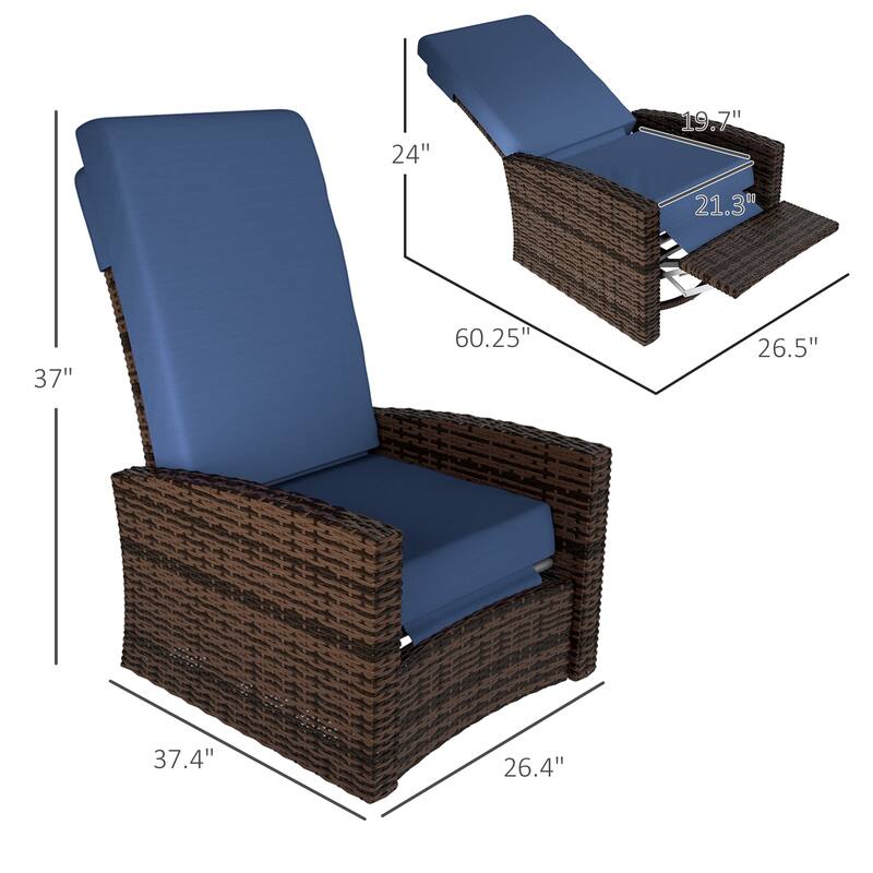 GDFStudio - Adrian Outdoor Swivel Recliner Chair Built for Full-Body Relaxation - Swivel Recliner Chair