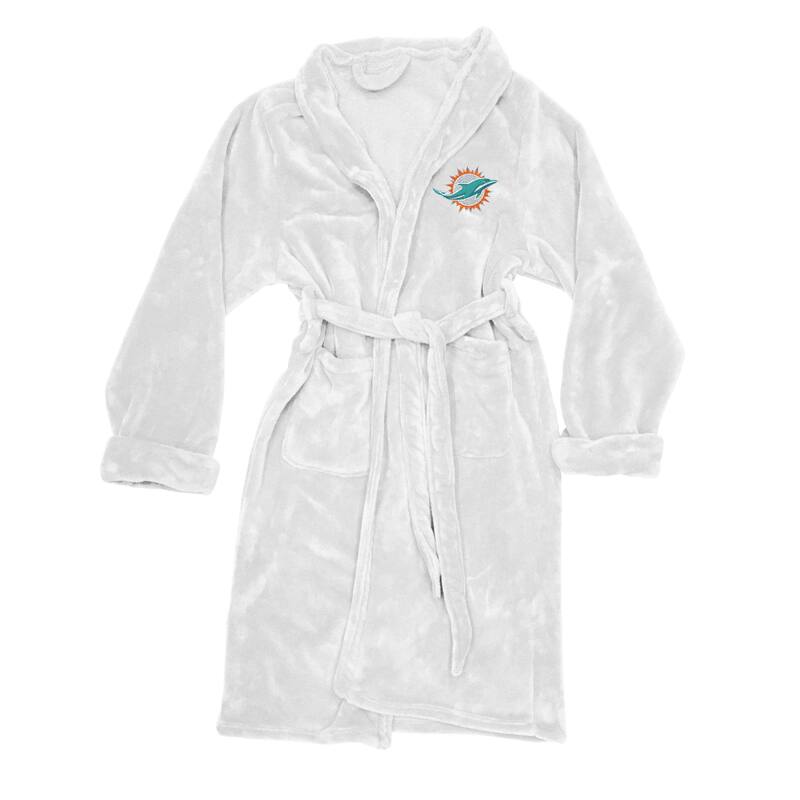 NFL Miami Dolphins Men's L/XL Silk Touch Bathrobe Bed Bath & Beyond