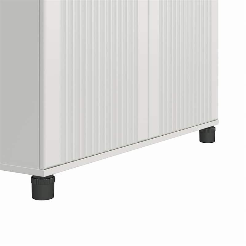 Avenue Greene Baldwin Fluted 36 in. Wide 2 Door Storage Cabinet, White