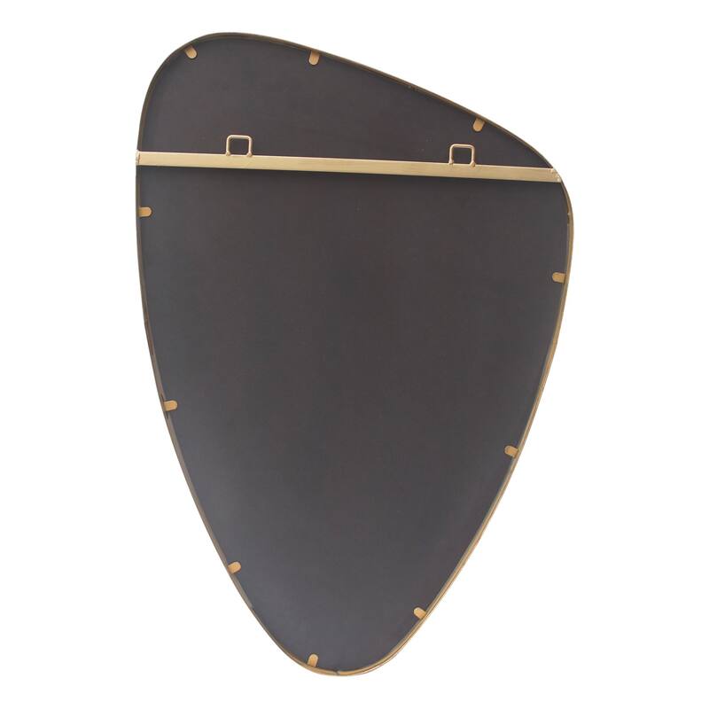 Irregular Antique Gold Metal Framed Wall-Mounted Mirror, 34.25" W x 23.25" H