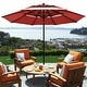 preview thumbnail 2 of 56, Gymax 10ft 3 Tier Patio Market Umbrella Aluminum Sunshade Shelter Burgundy