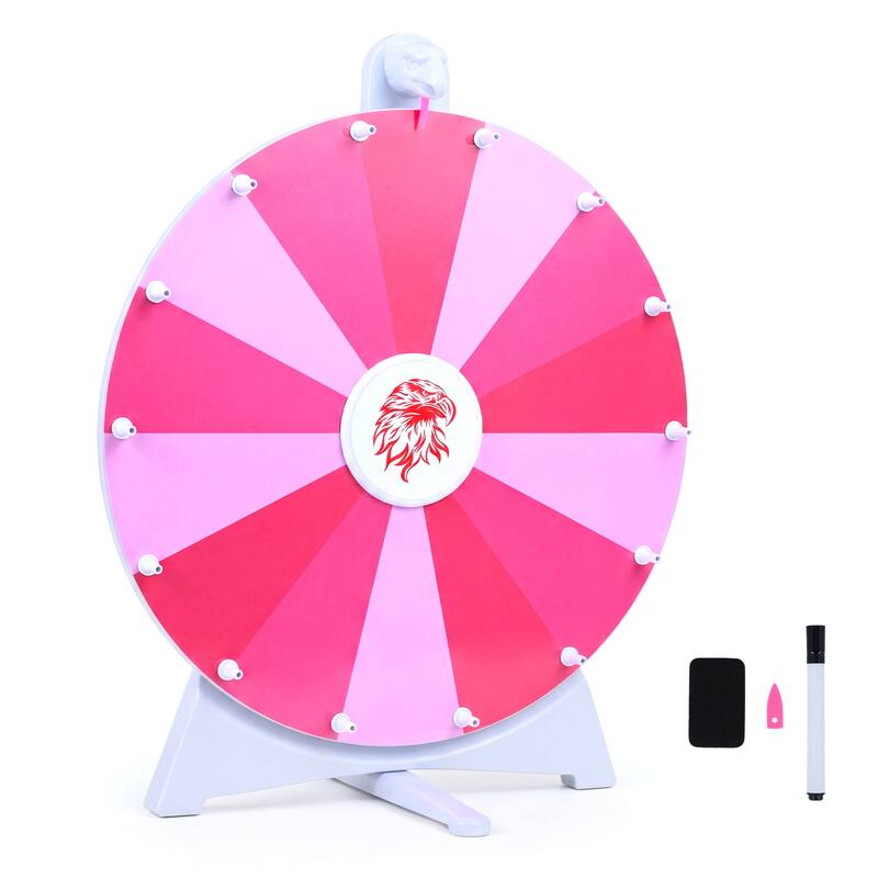 Gymax Spinning Prize Wheel 14 Slots Spin Wheel w/Blackboard Marker