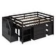 preview thumbnail 7 of 13, Full Size Low Loft Bed with Desk, Bookcases, 3 Drawers - Espresso
