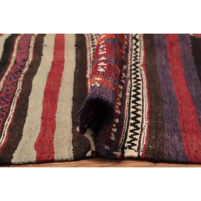 Hand Woven Oriental 100% Wool Carpet Southwestern Tribal Multi-Colored Kilim Area Rug - 8' 6'' X 4' 11''