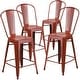 preview thumbnail 17 of 22, Distressed Metal Indoor/ Outdoor 24-inch Counter Stools (Set of 4)