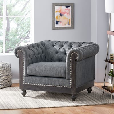 Castalia Chesterfield Tufted Club Chair by Christopher Knight Home - 39.00" L x 33.50" W x 28.00" H