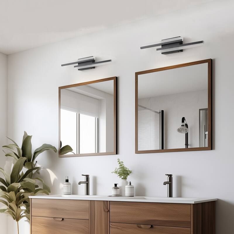 Modern Linear LED Bathroom Vanity Light Fixture with Acrylic Shade