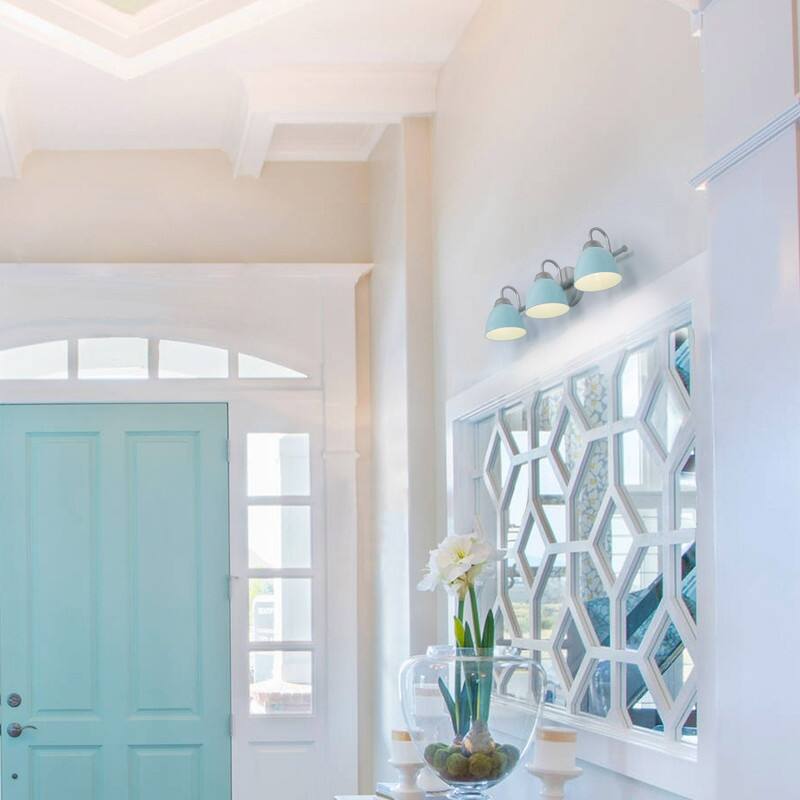 Modern Coastal 3-light LED Bathroom Bell Vanity Light Farmhouse Metal Shade Wall Sconces - L21.5"x W7"x H 6.5"