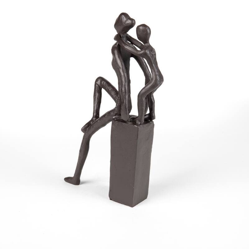 Playfullness Mother and Child Cast Iron Sculpture