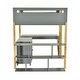 preview thumbnail 29 of 30, Full Size Loft Bed with Built-in Storage Cabinet, Cubes & Foldable Desk, Solid Wood Loft Bed Frame for Kids Teens Adults