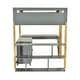 preview thumbnail 38 of 37, Stylish Design Full Size Solid Wood Loft Bed Kids Bed with Built-in Storage Cabinet and Cubes, Foldable desk