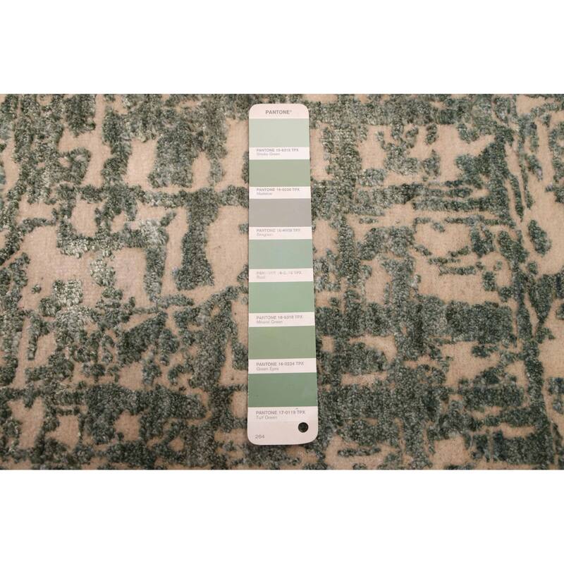 ECARPETGALLERY Hand-knotted Legacy Dark Green Silk, Wool Rug - 2'6 x 12'1