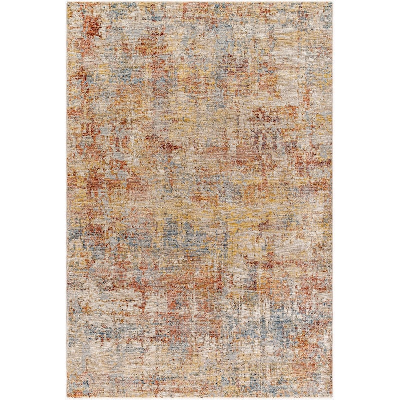 Livabliss Casual Mona Lisa Abstract Area Rug - 12' x 15' - Tan/Light Sage/Mustard/Dark Blue/Rust/Sage