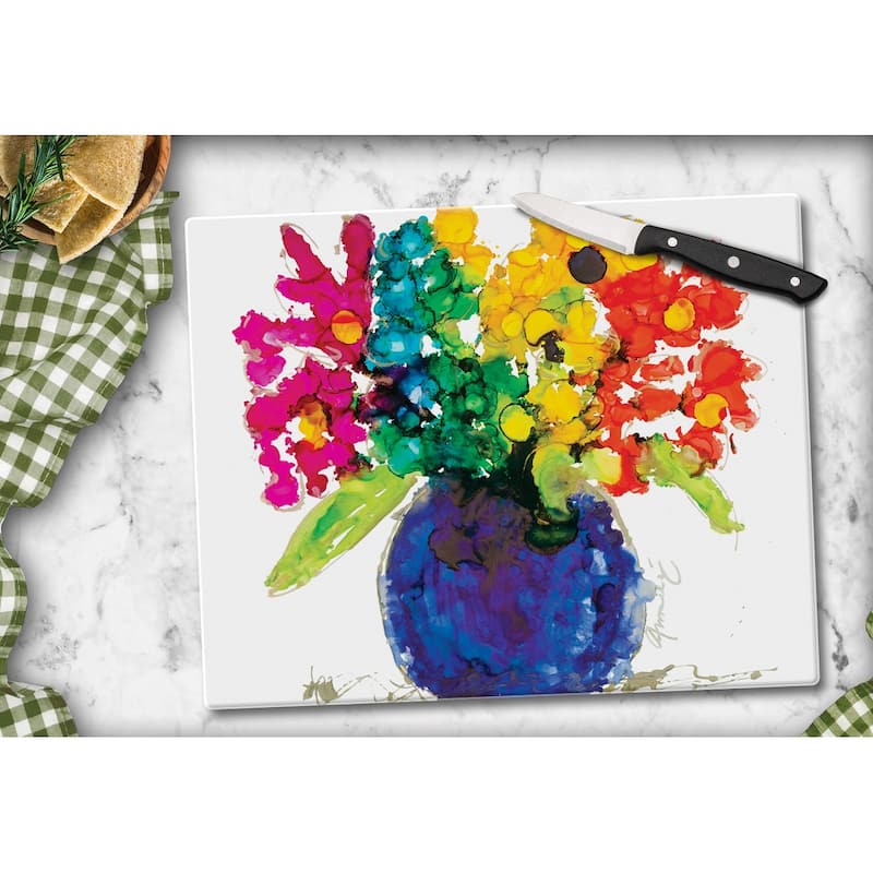Counterart Glass Cutting Board Counter Saver 12"x15" , Lovitude - 12x15x.203