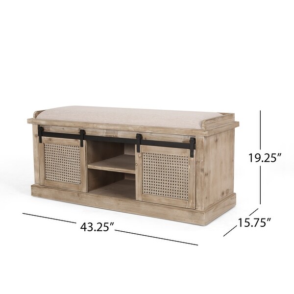 Niemi Storage Bench with Cushion by Christopher Knight Home