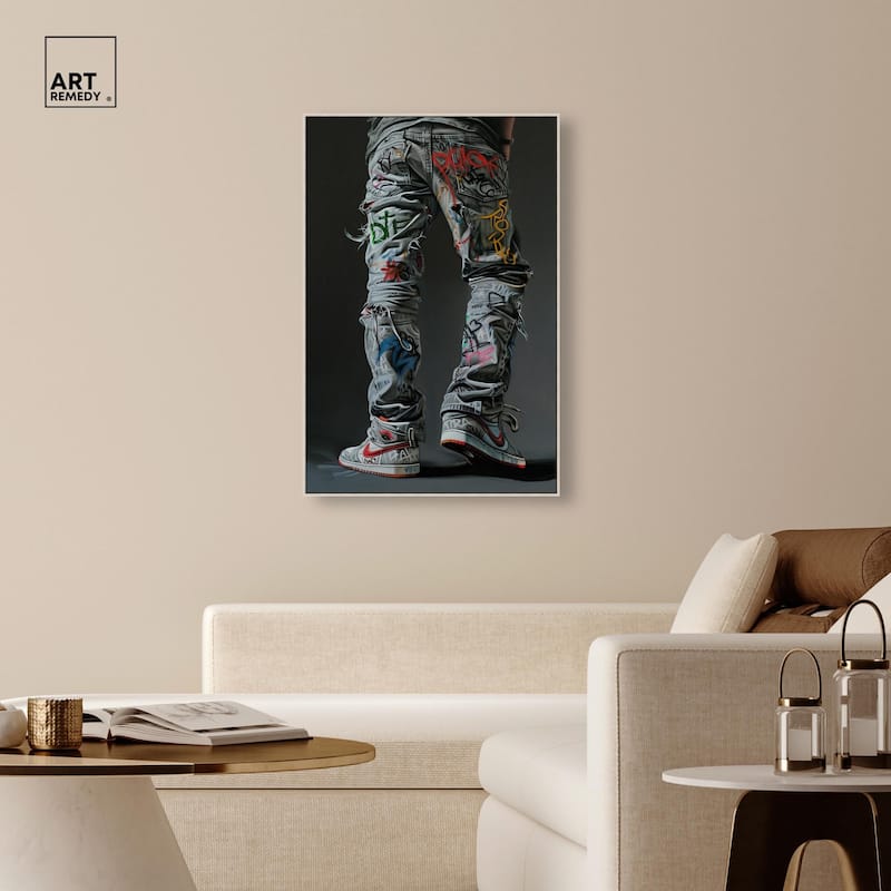 Graffiti Jeans and Sneakers Canvas by Art Remedy