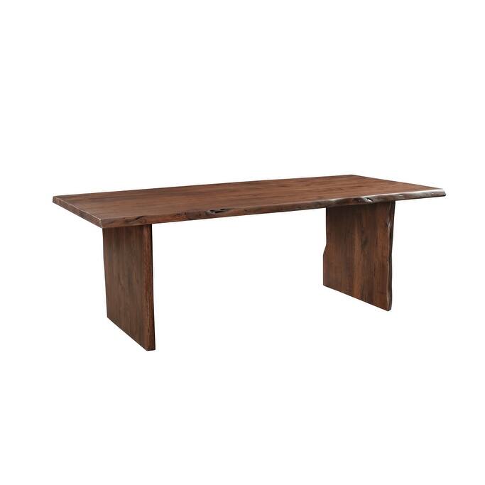 HomeRoots 96" Brown Solid Wood Live Edge Sled Base Dining Table - 96.00 in. x 30.00 in. x 40.00 in.