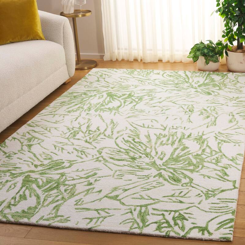 SAFAVIEH Handmade Jardin Antonella Country Wool Rug - 8' x 10' - Ivory/Green