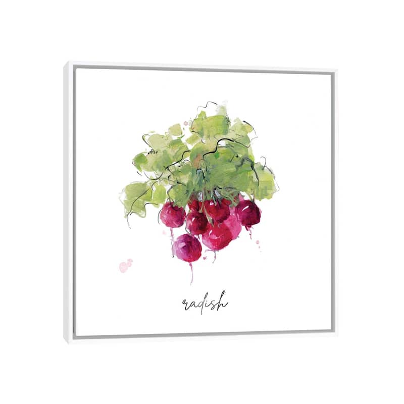 iCanvas "Sketch Kitchen Radish" by Sally Swatland Framed - White - 26x26