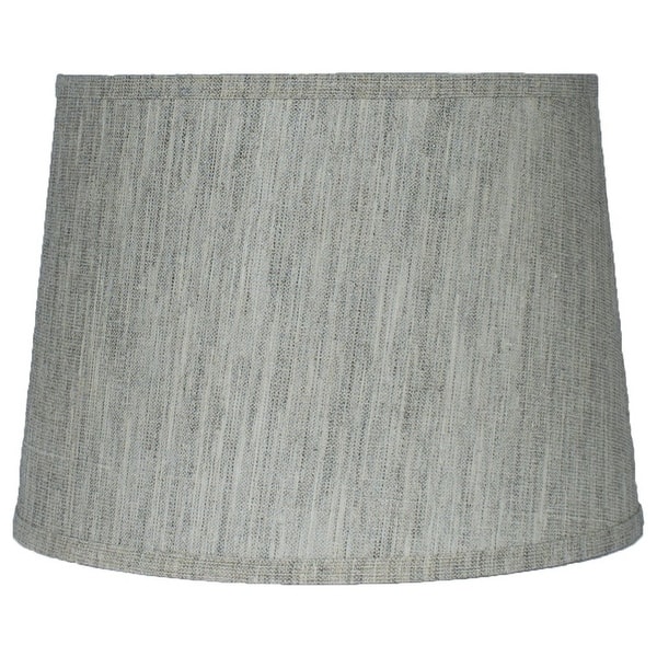 slide 2 of 14, French Drum Lamp Shade, Textured Flax Linen, 12" Top, 14" Bottom, 10" Slant