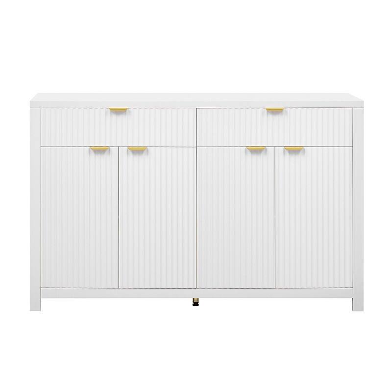 55.1" Modern Sideboard Cabinet with Adjustable Shelves and Aluminum Handles for Stylish Home Storage Solutions