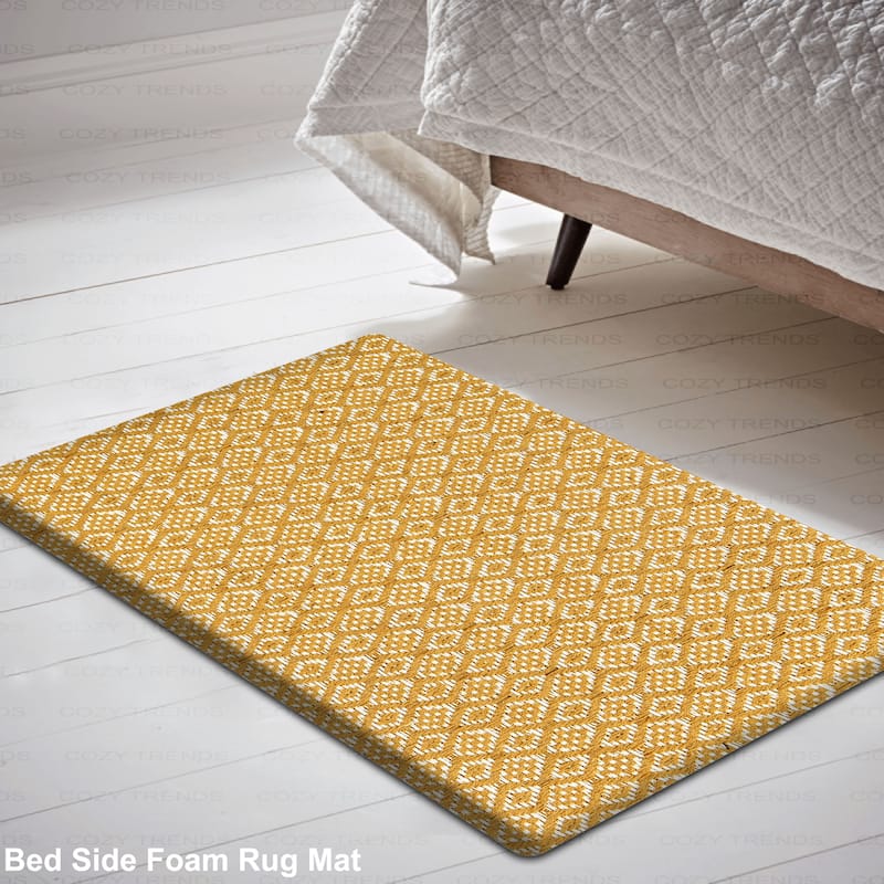 Woven Cotton Anti Fatigue Cushioned Kitchen | Doormat | Bathroom 18" x 30" Mats With Foam Backing Anti Slip - 18''x30''