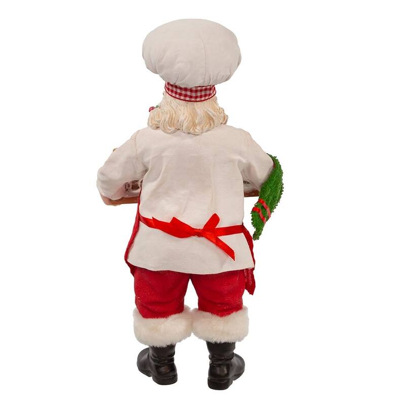 Kurt Adler 11-Inch Fabriché Santa with Gingerbread Train - Multicolored