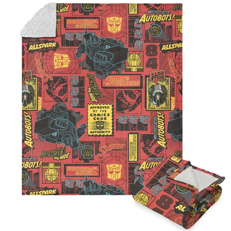 Hasbro Transformers Silk Touch Sherpa Throw Blanket