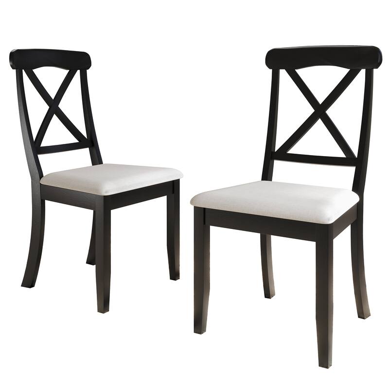 CraftPorch Farmhouse 4-Piece Chair and Round Table Wooden Dining Set