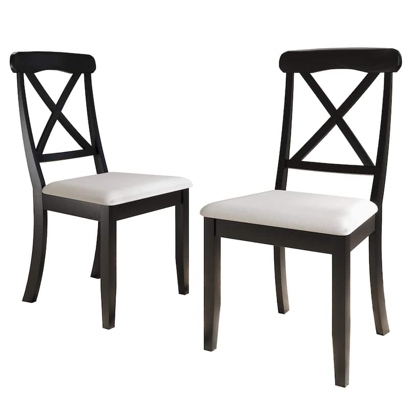 CraftPorch Farmhouse Style Wooden Dining Chairs (Set of 2) - N/A